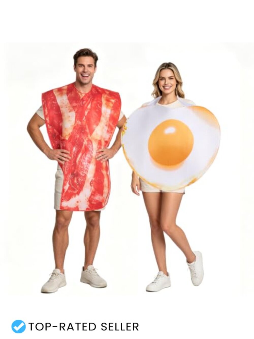 Bacon and Egg Couples Halloween Costume One Size Adult Matching Food Theme